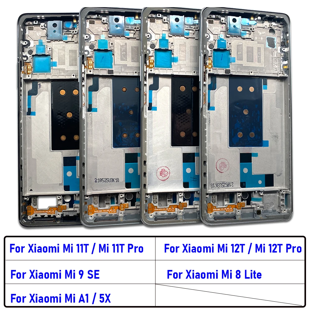 Новинка, передний корпус, средняя рамка, панель, запасные части для смартфона Xiaomi Mi 8 Lite 9 SE Mi A1 Mi 5X 11T 12T Pro