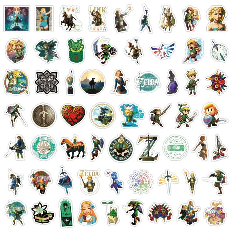 Gioco da 120 pezzi ‌ La leggenda di Zelda ‌   Cartoon Graffiti adesivi decalcomanie valigia computer portatile decorazione chitarra giocattolo classico per bambini