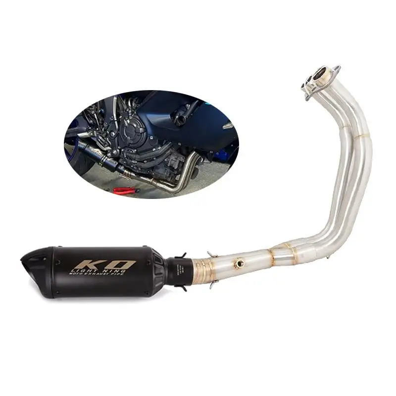 

For Yamaha YZF-R7 2021-2025 MT-07 FZ07 2014-2024 Tracer 7 2016-2024 Motorcycle Full Exhaust System Front Link Pipe 51mm Mufflers