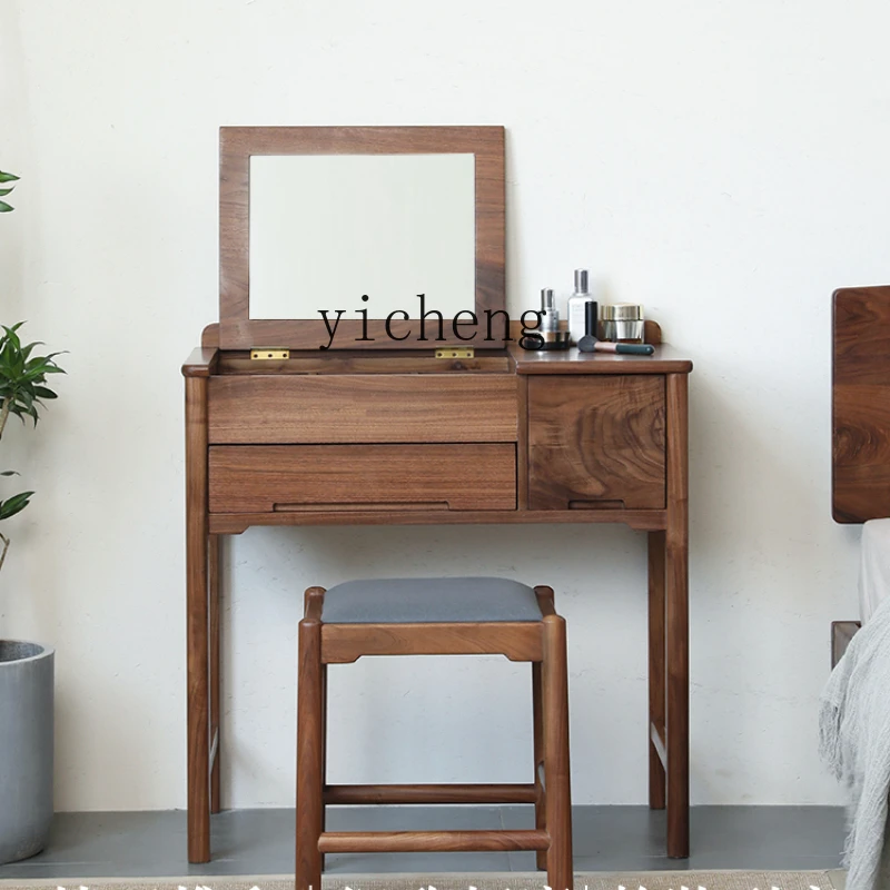 

Zf Black Walnut Solid Wood Dresser Desk Dresser Integrated Bedroom