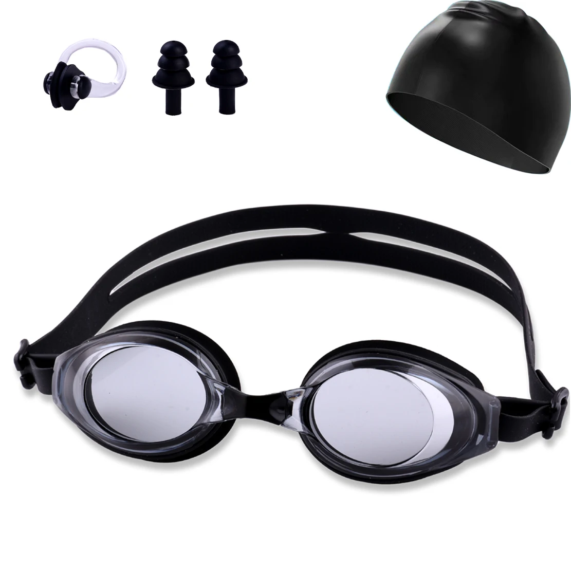 Adult swimming goggles high-definition water and fog-proof swimming goggles for men and women swim silicone swimming caps