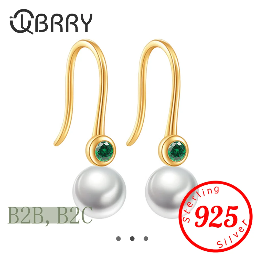 

2025 New In Imitation Pearl Zircon Dangle Earrings for Women Classic Handmade Korean Fashion Ear Hook Earring Wedding Jewelry