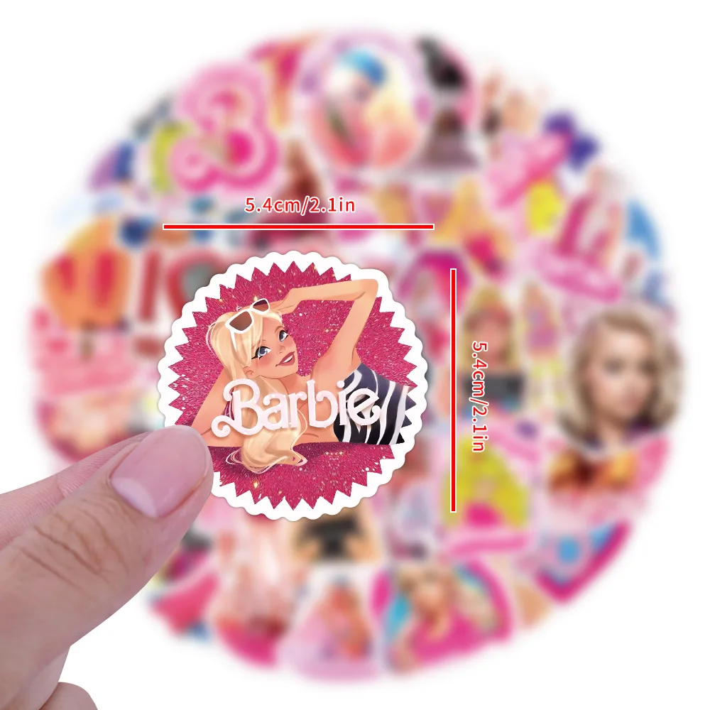 60Pcs Cartoon Anime Barbie Stickers for Scrapbooking Laptop DIY Notebook Phone Case Waterproof Decor Stationery Sticker Girl