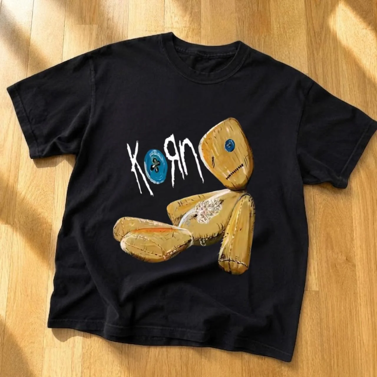 Korn Follow The Leader Cotton Printed T-Shirt Double-Sided Metal Band Tee Men's and Women's Oversize Couple Tee Tops