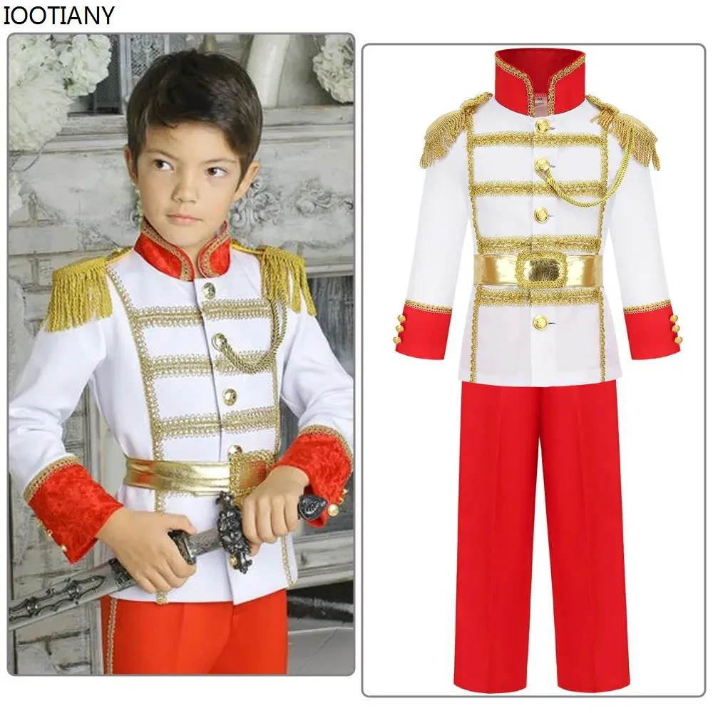 

Gentleman Prince Charming Children's Performance Costume Carnival Halloween Boy Role Playing Dress Suit King Party Stage Suit