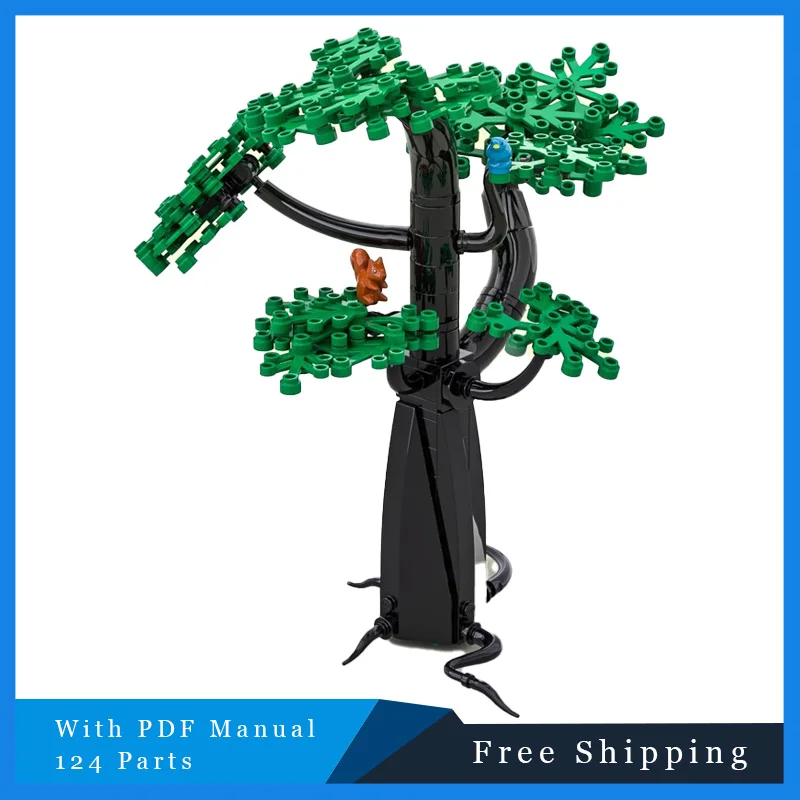 124 قطعة MOC الإبداعية الشهيرة القلعة الرجعية شجرة اللبنات مجموعة الكبار نموذج لتقوم بها بنفسك الطوب ألعاب أطفال مهرجان هدية الكريسماس #2