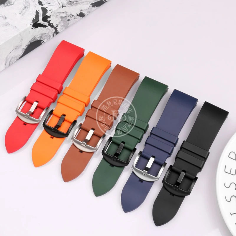 Premium-Grade Fluorine Rubber Strap 20mm 22mm 24mm Bracelet Quick Release Adapt to Each Brand Diving Watches Band for SEIKO