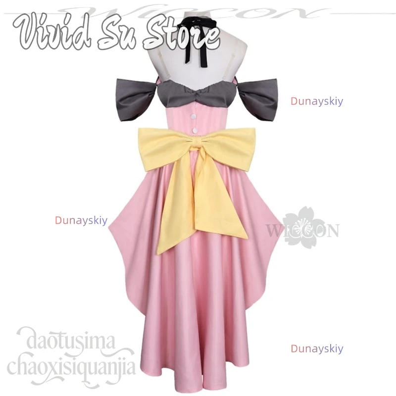 Tennoji Rina New Idol Stage Uniform Pink Evening Dress Halloween Cosplay Anime Movie LoveLive! Nijigasaki High School Idol Club - view 6
