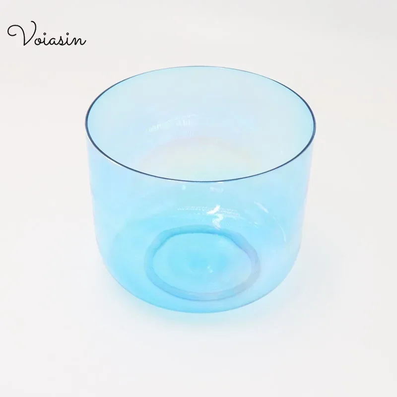 

6/7/8Inch, Clear Frosted Quartz Crystal Singing Bowl, Sky Blue, Top High-end Series, Voiasin Musical Bowls, with Suede Mallet