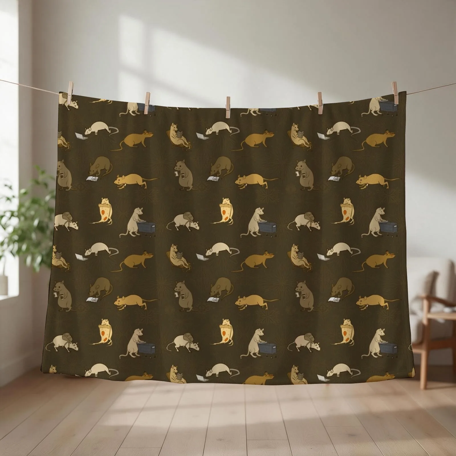 Rats Having a Good time Throw Blanket Sofas Plaid on the sofa Softest Travel Blankets