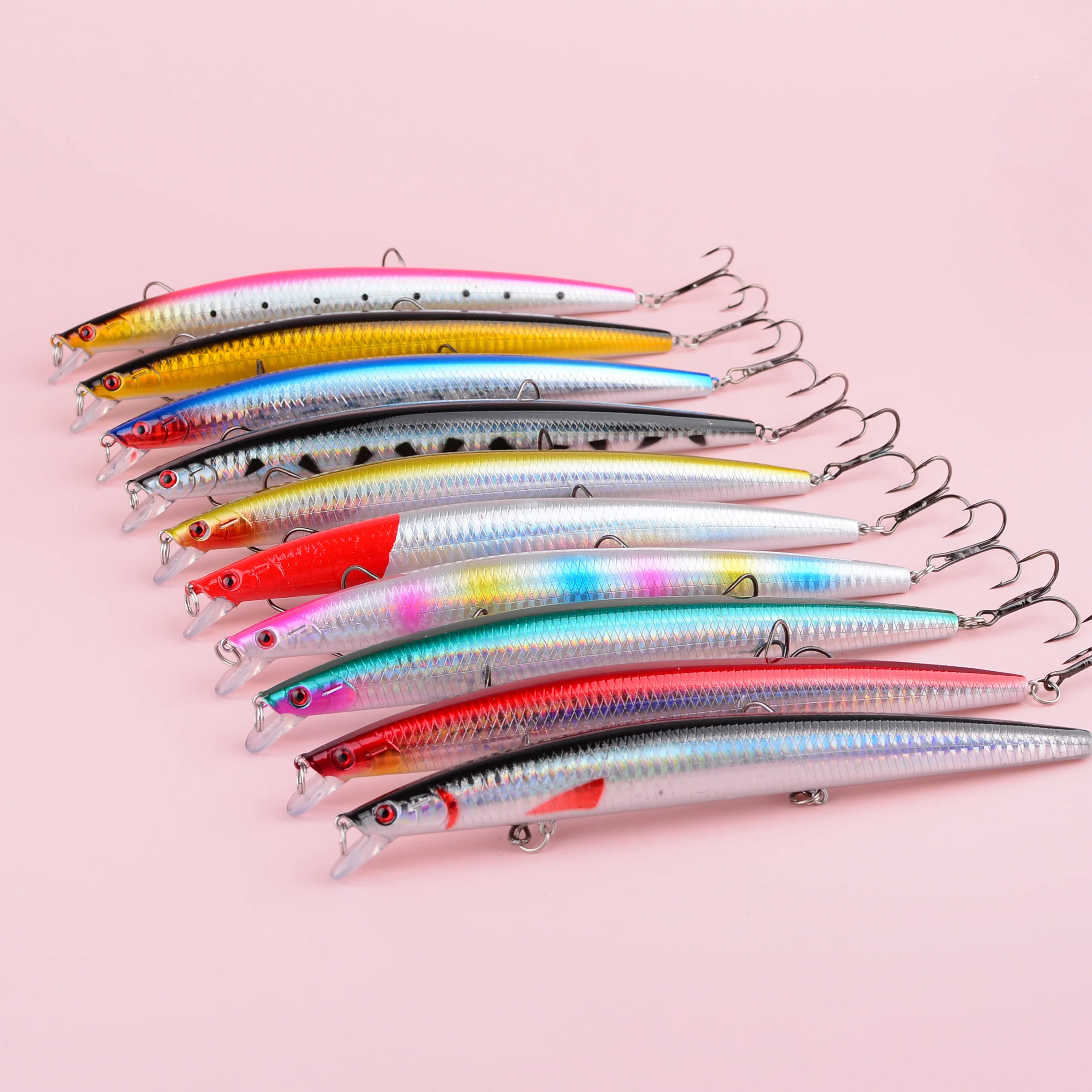 Señuelo Minnow crankbait duro con ojos 3D y anzuelos afilados - imagen 4