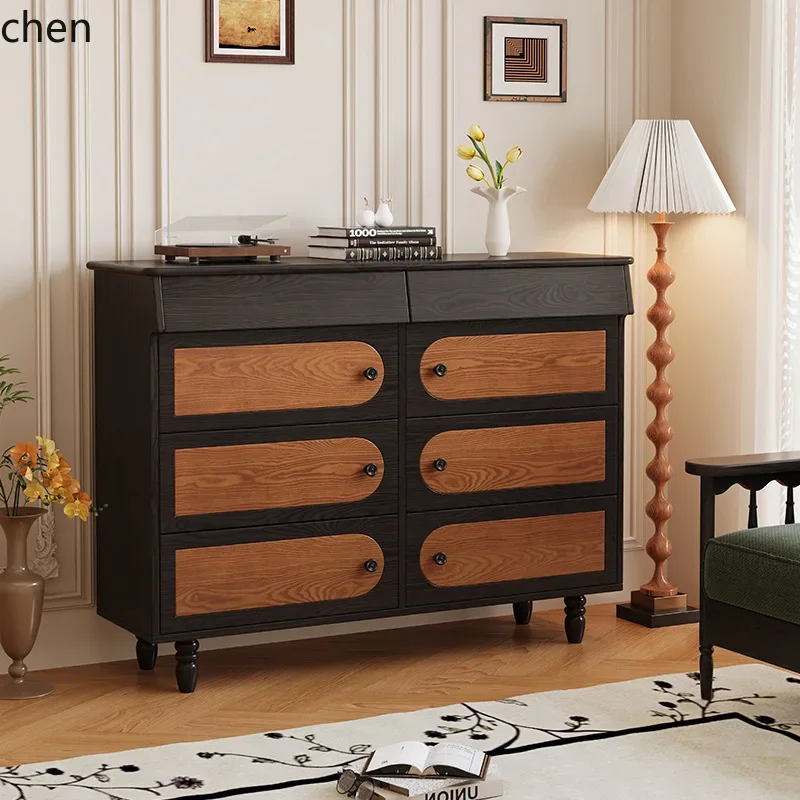 YFY  Solid Wood Sideboard Cabinet Living Room Wall-Mounted Entryway Cabinet White Ash Retro Storage Cabinet