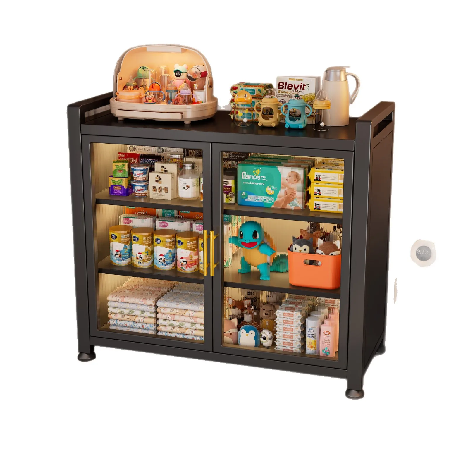 Montessori Wooden Storage Cabinet, Kids Toy Organizer, Preschool Classroom Shelving, Book Bag Rack, Multi-Functional Furniture