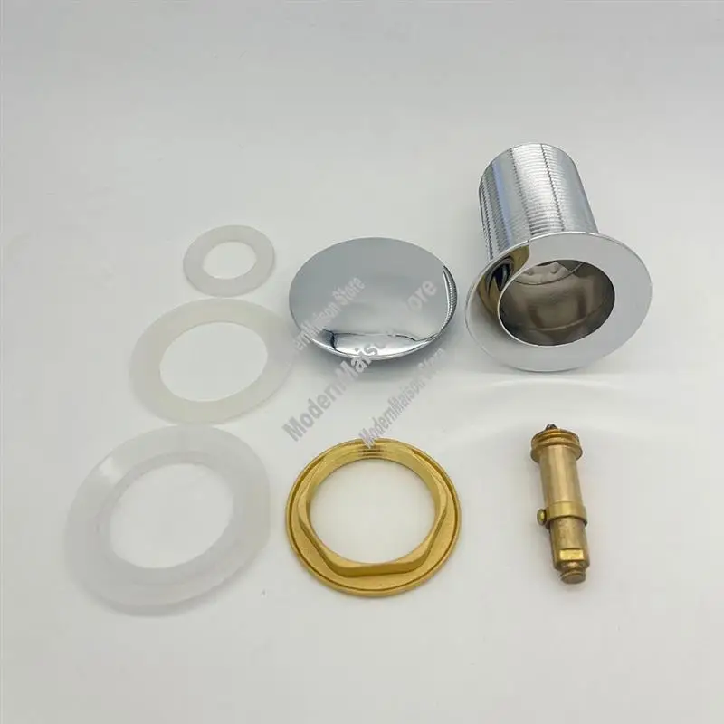 

A25I-Bathroom Sink Up Push Down Stopper Drain In Brushed Gold, White, Chrome Washbasin Accessories Accessoires