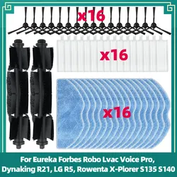 Pezzi di ricambio compatibili per il robot aspirapolvere LG R5 R580HK / R580WK / R585HKA / R585WKA, inclusa la spazzola principale, la spazzola laterale, il panno per la pulizia, il filtro HEPA.