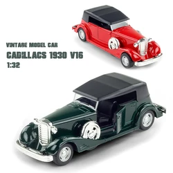 Cadillacs-modelo de coche clásico para niños, réplica de vehículo de aleación fundido a presión, 1930 V-16, regalo de colección, 1:32