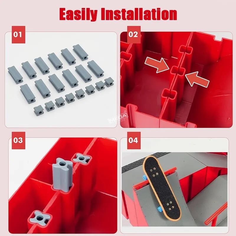 Neueste Finger Skateboard Stadion DIY Mini Finger Skatepark Rampe Track Treppen Pisten Veranstaltungsort Kombination Ziffer Deck Fingertip Spielzeug