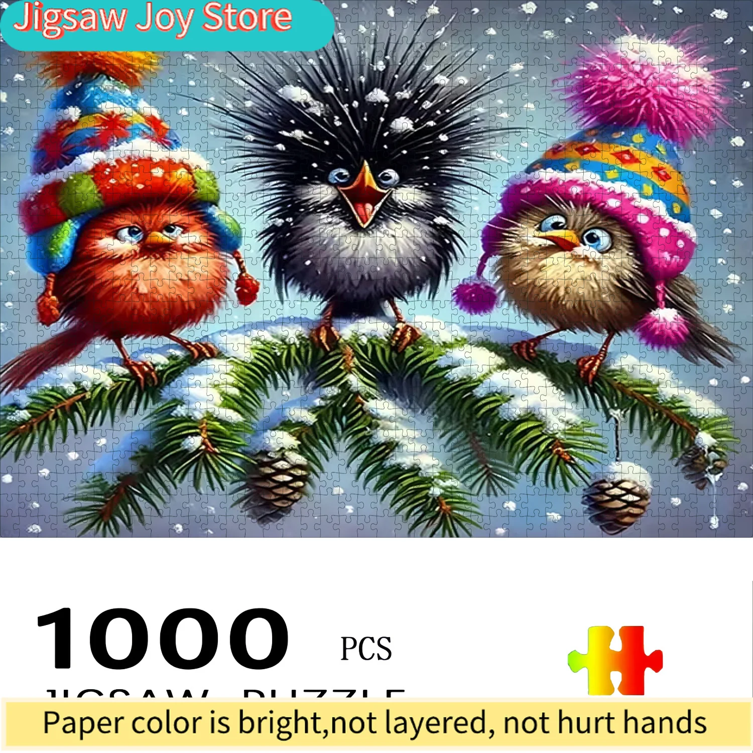 

Пазл «Зимние птицы» — большой сложный пазл для всей семьи, прочный и портативный набор в коробке, идеально подходит для семейных игр.