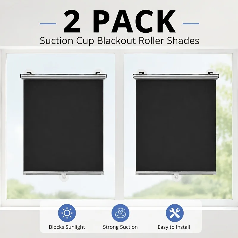 2pcs Suction Cup Sunshade, Wrinkle Resistant Oxford Cloth Titanium Silver Anti UV, Adjustable Height, Suitable for Cars