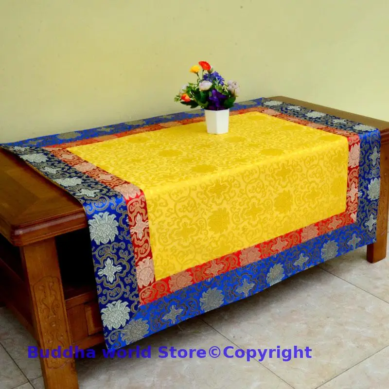 Custom size 2PCS  Buddhism Temple Auspicious Embroidery Buddha statue Altar cover Table cloth