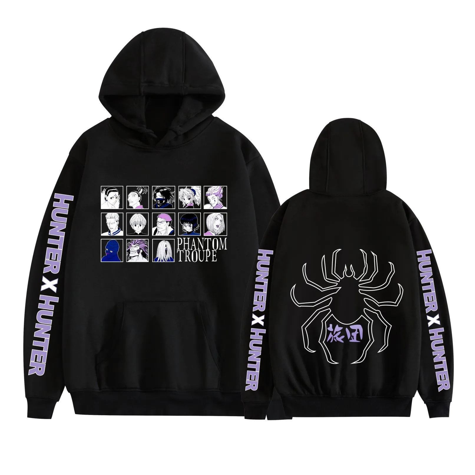 Herbst Winter Anime HUNTER × HUNTER Phantom Troupe Hoodies für Männer und Frauen, Lässiger Chrollo Lucilfer Cartoon Street Hoodie Sweatshirt