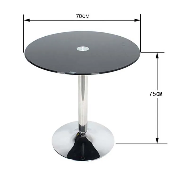 TieHo,Tempered Glass Round Table for Small Apartment, Coffee Table, Dining Table, Transparent Glass Countertop, Office Furniture