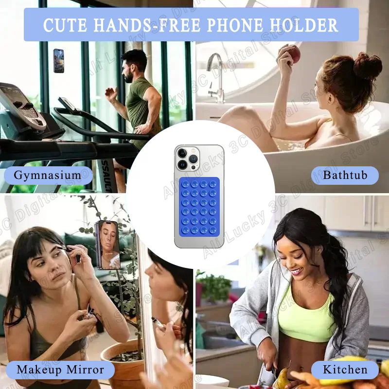 سيليكون شفط لزجة قبضة الهاتف Octobuddy شفط كأس حامل هاتف جدار حامل مربع المضادة للانزلاق من جانب واحد ملصق الظهر