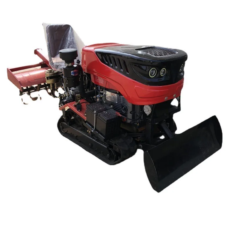 25HP 35HP Multifunctional Ride On Crawler Rotary Tiller Paddy Dry Dual Purpose Orchard Farm Cultivating Management Machine