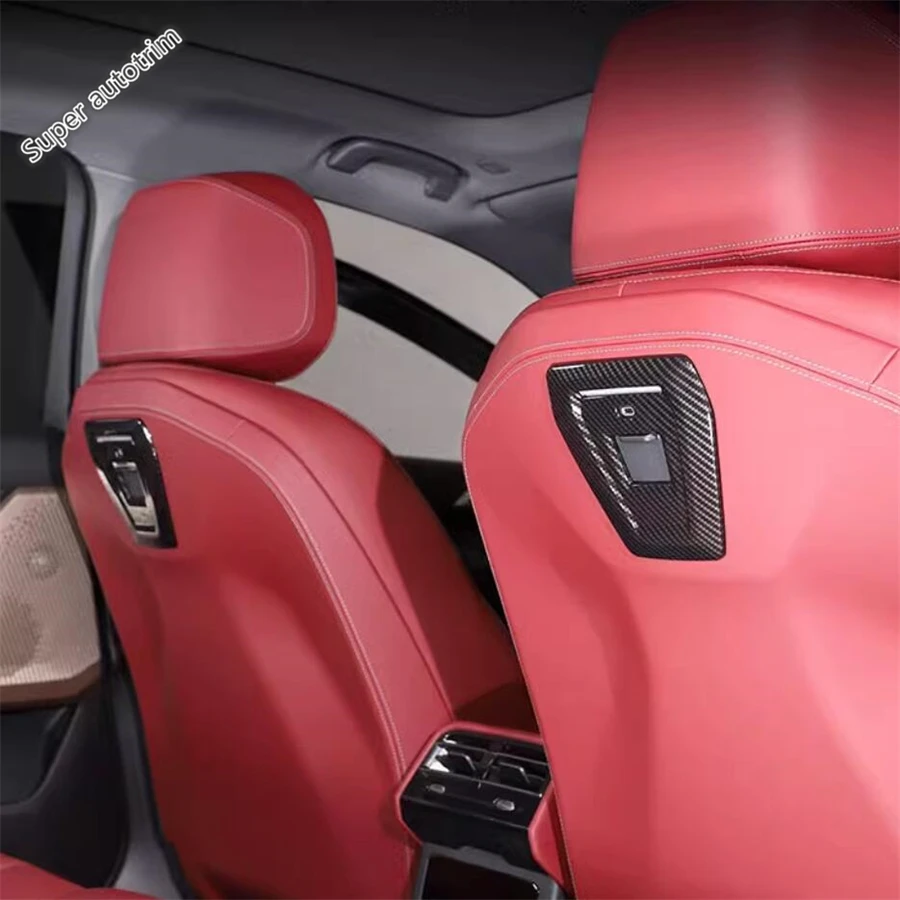 

Car Seat Backrest Panel Back USB Frame Decoration Cover Trim Carbon Fiber Interior Accessories For BMW 5 Series G60 2024 2025