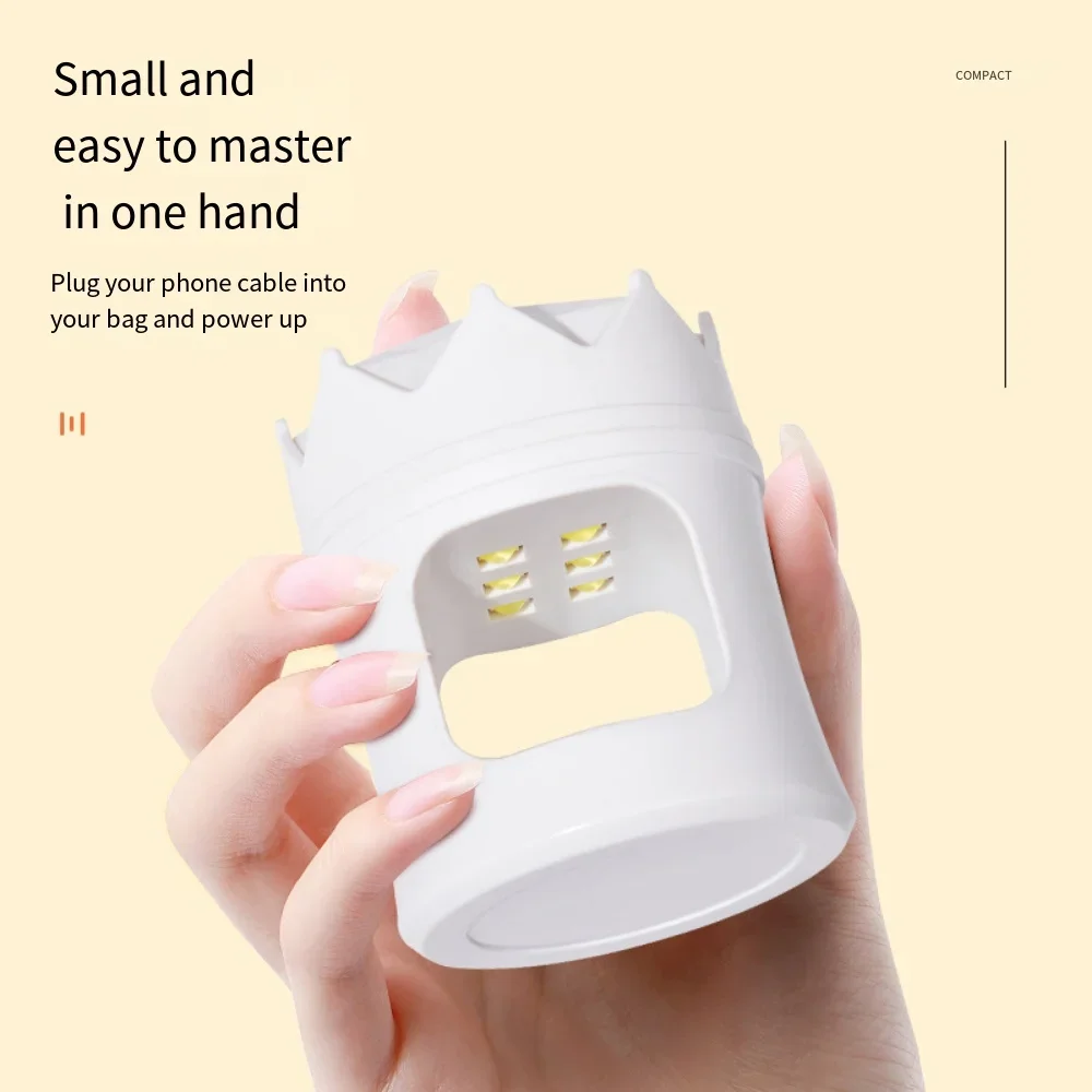 6W Small Nail Lamp Dryer Gel Polish Curing Manicure Machine Single Shell Dinosaur USB Charging Lamp Nail Tools Lamparas Nails