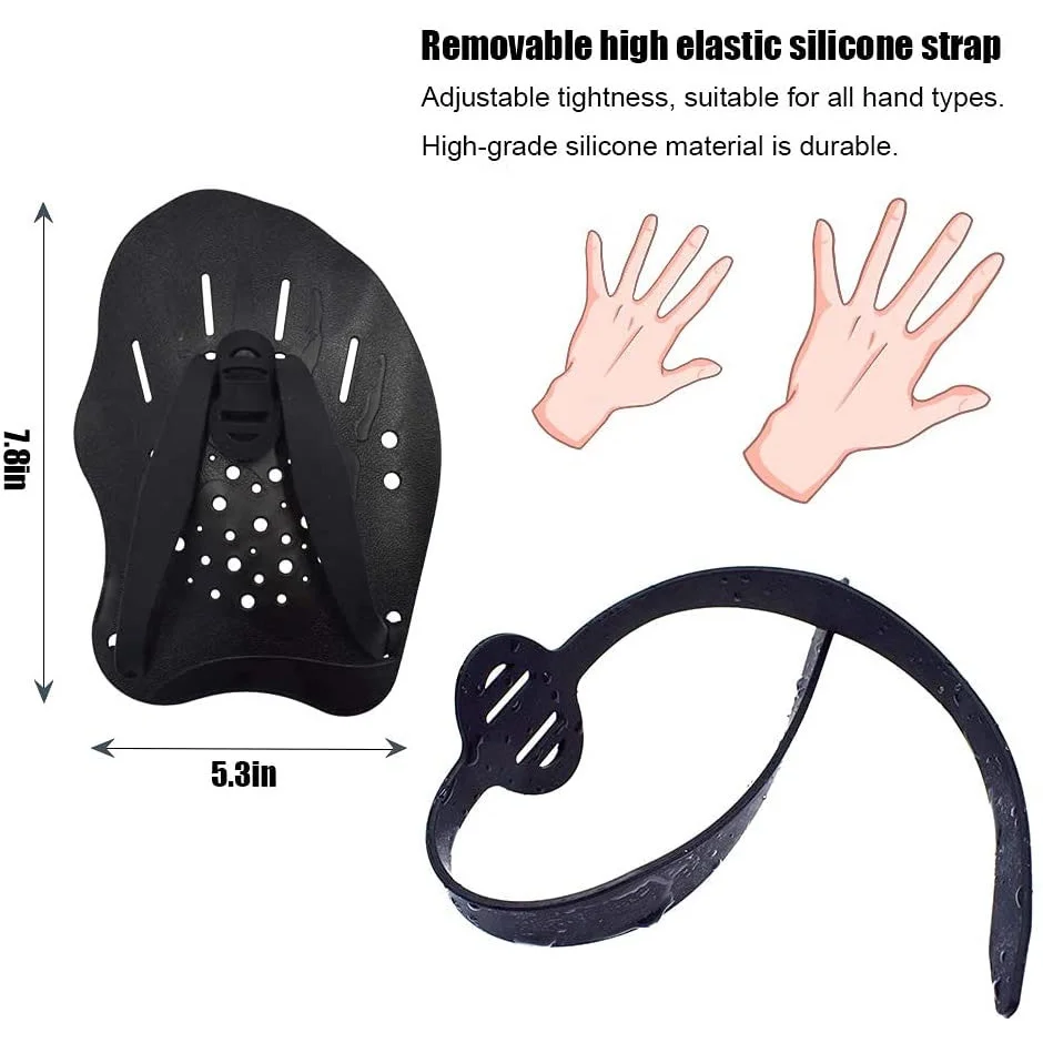 Swimming Training Fins With Earplugs And Nose Clips Adjustable Straps Professional Swimming Accessories For Swimming Paddles