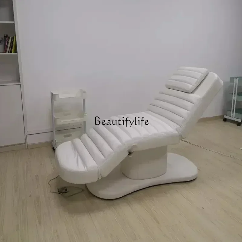 

Electric Beauty Bed Multi-Function Adjustable Tattoo Embroidery Body Automatic Lifting Physiotherapy Chair Head Hole