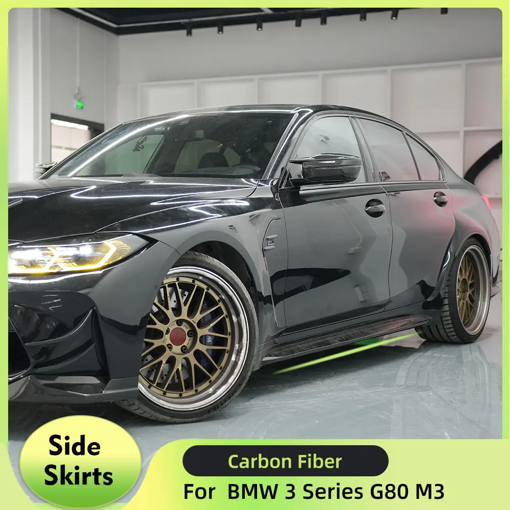 

Carbon Fiber Car Side Skirts Body Kits for BMW G80 M3 2019-2022 Car Side Door Bumper Skirts Extension Lip