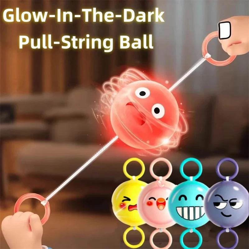 51mm Rotating LED Light Up Flying Ball Toy Cable Operated Sensory Fidget Spinner Stress Relief Luminous Toy for Kids Adults Part