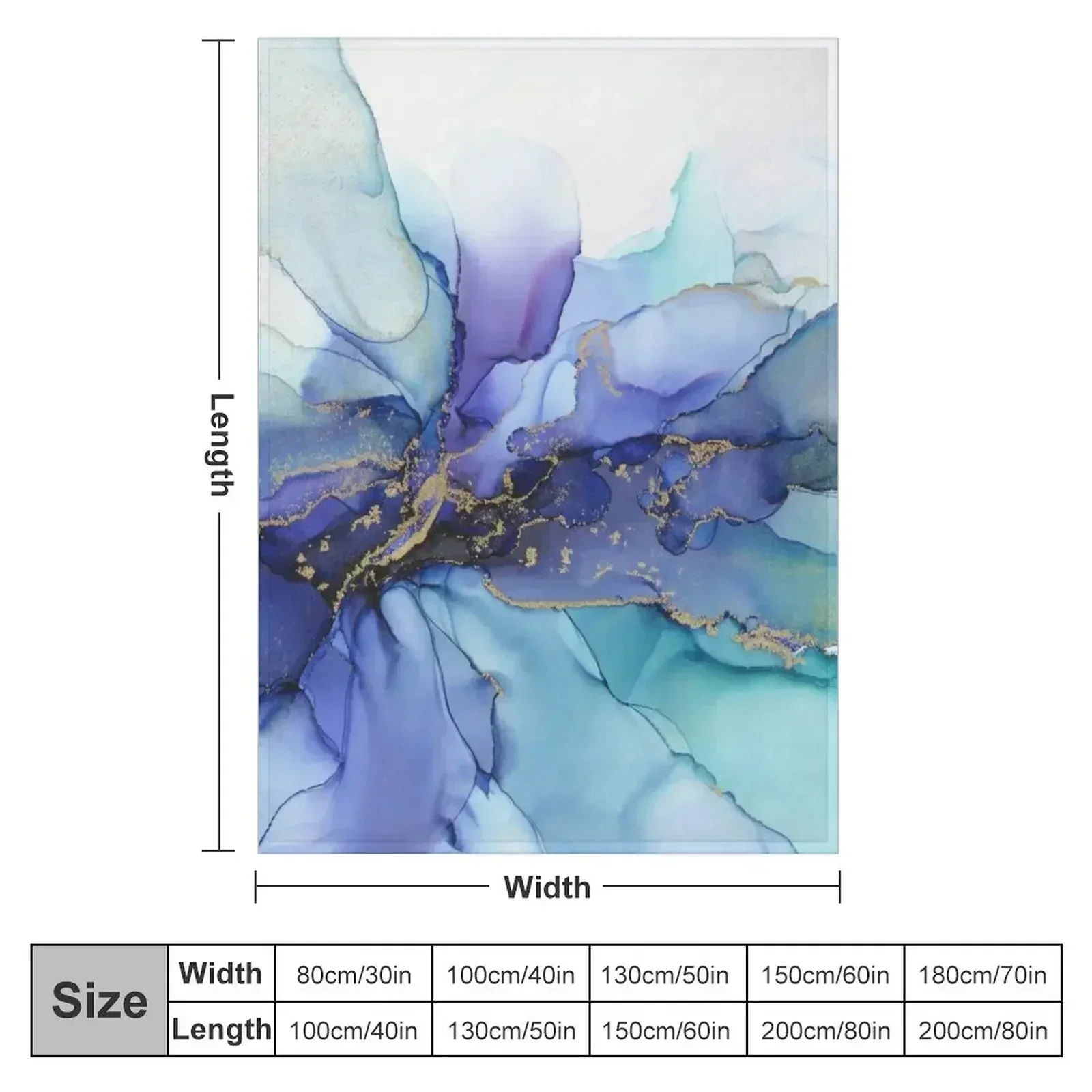 Electric Wave Violet Turquoise Ink - Part 4 Throw Blanket couch cozy soft plush fuzzy picnic outdoor blanket