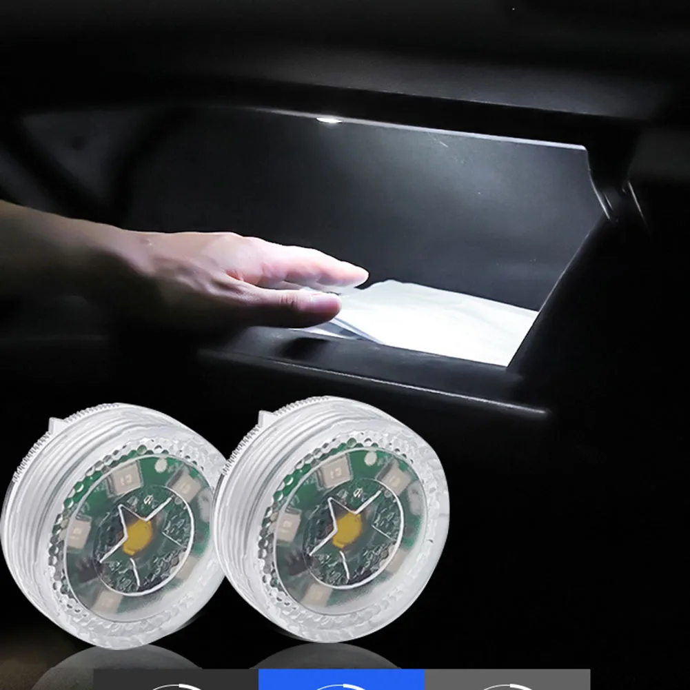 1pc Car Mini Led Touch Switch Light Auto Wireless Ambient Lamp Portable Night Reading Light Auto Roof Bulb Car Interior Light