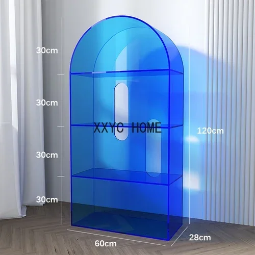 

Nordic Acrylic Arch Bookshelf and Storage Shelf Living Room Creative Storage Floor Multi-Layer Display Cabinet