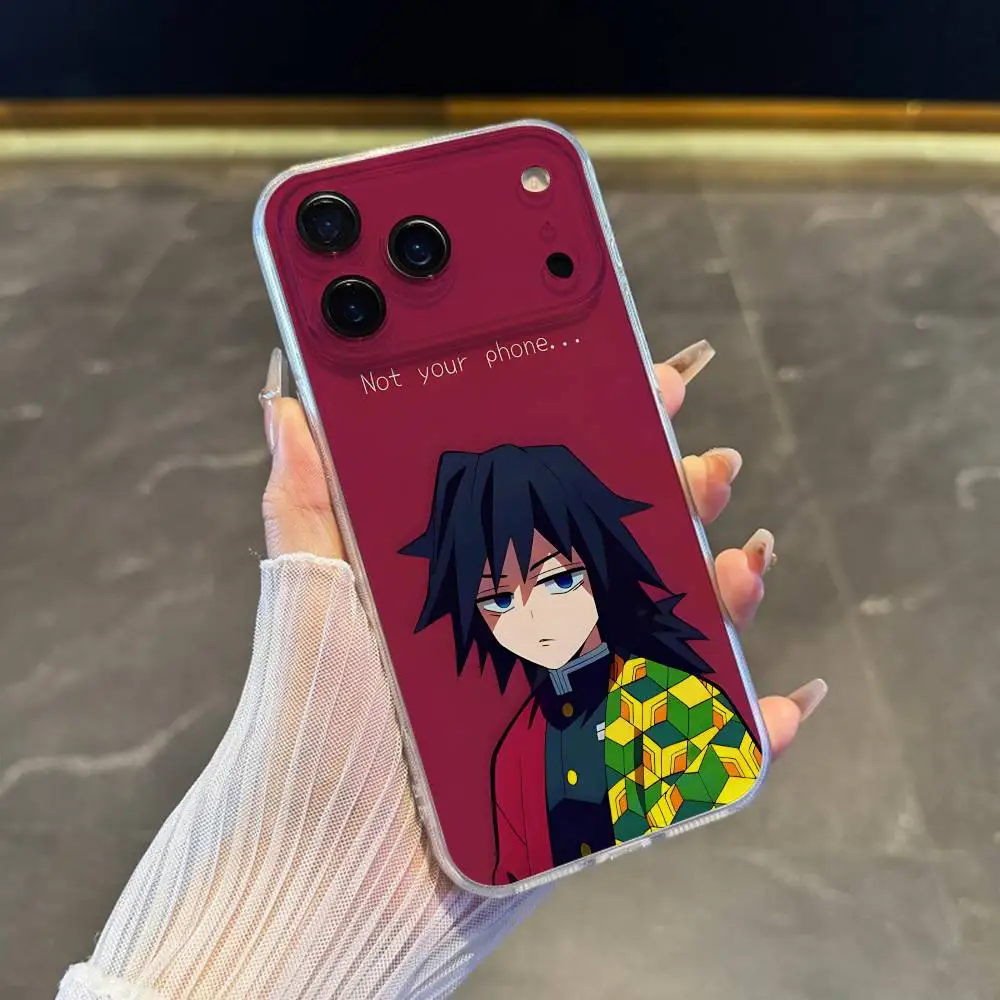 Anime G-giyu T-tomioka Phone Case For iPhone 17,16,15,14,13,12,11 Pro,Max,Plus,X,XS,XR,SE4,E Mini Transparent Soft Cover