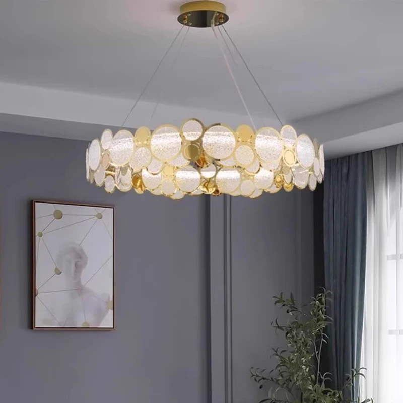 

AiPaiTe LED Modern All Brass Glass Pendant Light for Living Room, Dining Room Home Decoration Ceiling Pendant Light