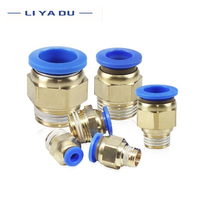 10PCS Pneumatic Fittings PC Male thread -M5 1/8 1/4 3/8 1/2 to Tube pc4 6 8 10 12mm push air tube Straight connection pc6-01 02