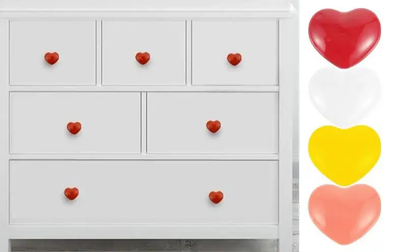 Sticky Drawer Pull Handle Love Toilet Button Colorful Heart-Shaped Toilet Press Toilet Press Top Button Home Decoration For Bath