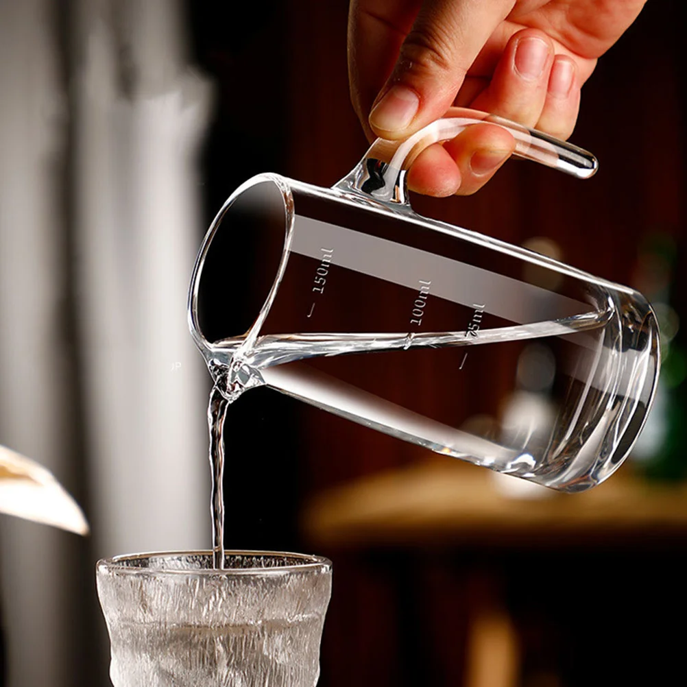 

2 Pcs Dispenser Scale Decanter Syrup Iced Tea Household Cups Glass Measuring