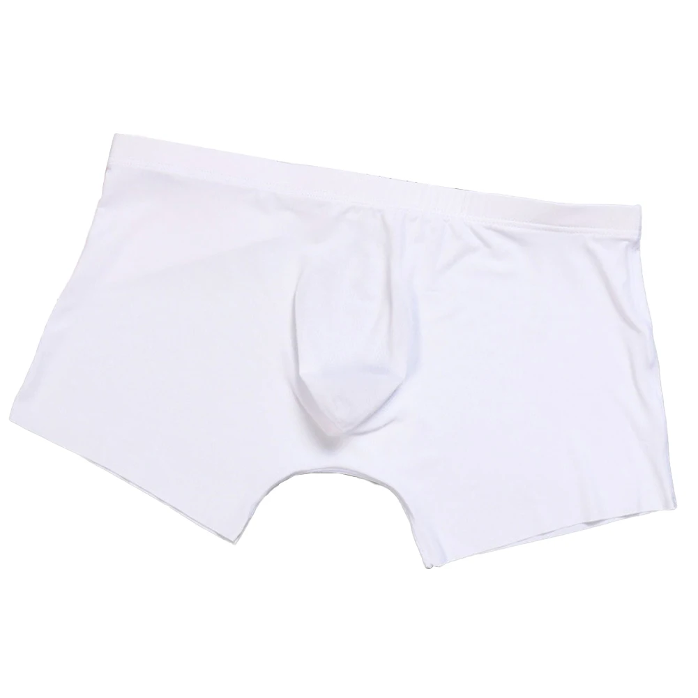 

Comfortable Mens Underwear Mens Underpants Ice Silk Lingerie Low Waist Panties Soft Pouch Solid Color Boxer Shorts