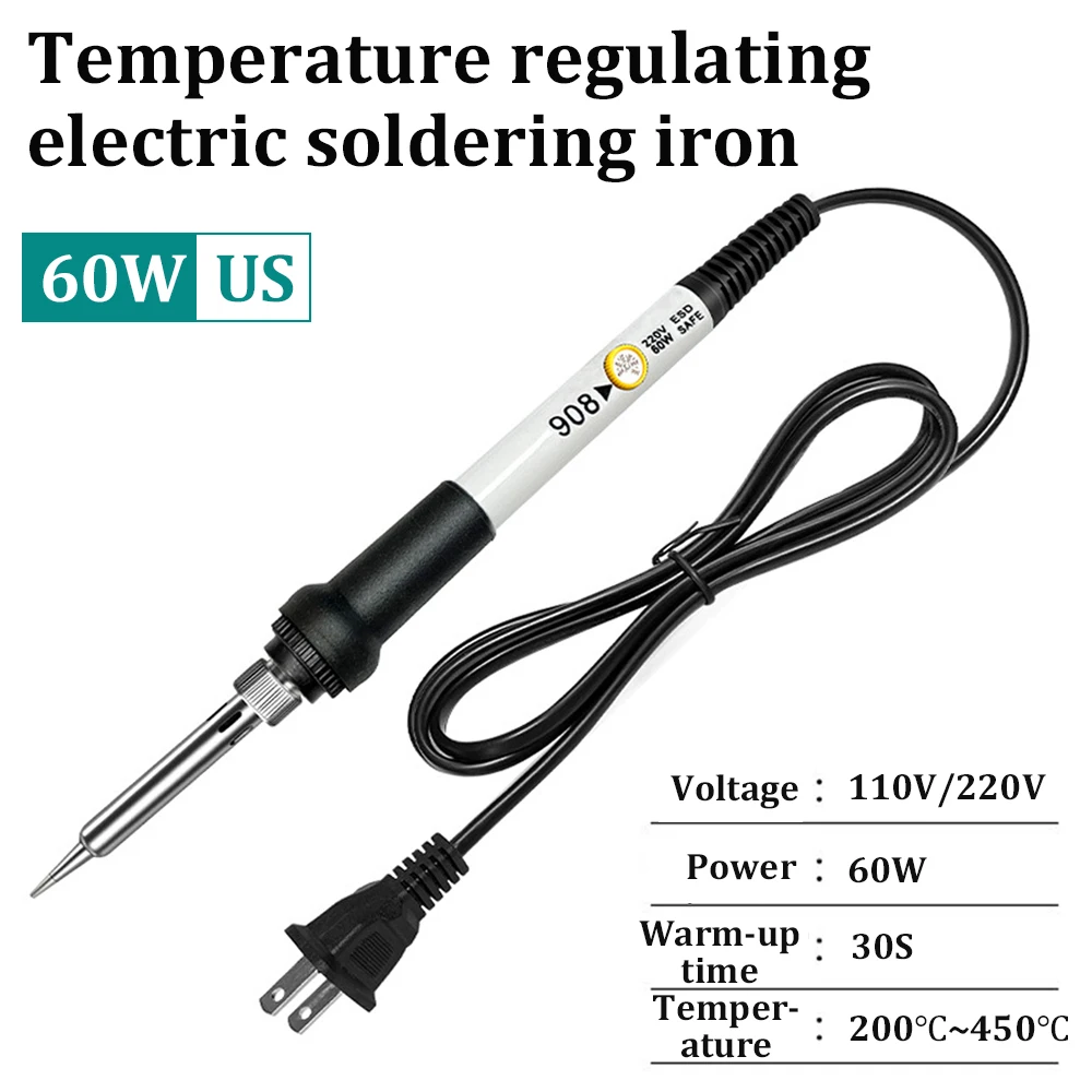 200℃-450℃ Temperature Adjustable Electric Soldering Iron 110v/220v 60w Constant Temperature US/EU Plug Phone Repair Tool