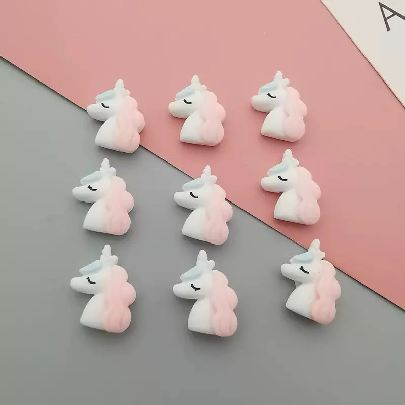 20Pcs New Cute Mini Cartoon Pink Unicorn Flat Back Resin Cabochons Scrapbooking DIY Jewelry Craft Decoration Accessories A63