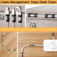 Cable Clips Organizer Drop Wire Holder Cord Management Self-Adhesive Cables Manager Fixed Clamp Wire Winder For Home Office Car 2