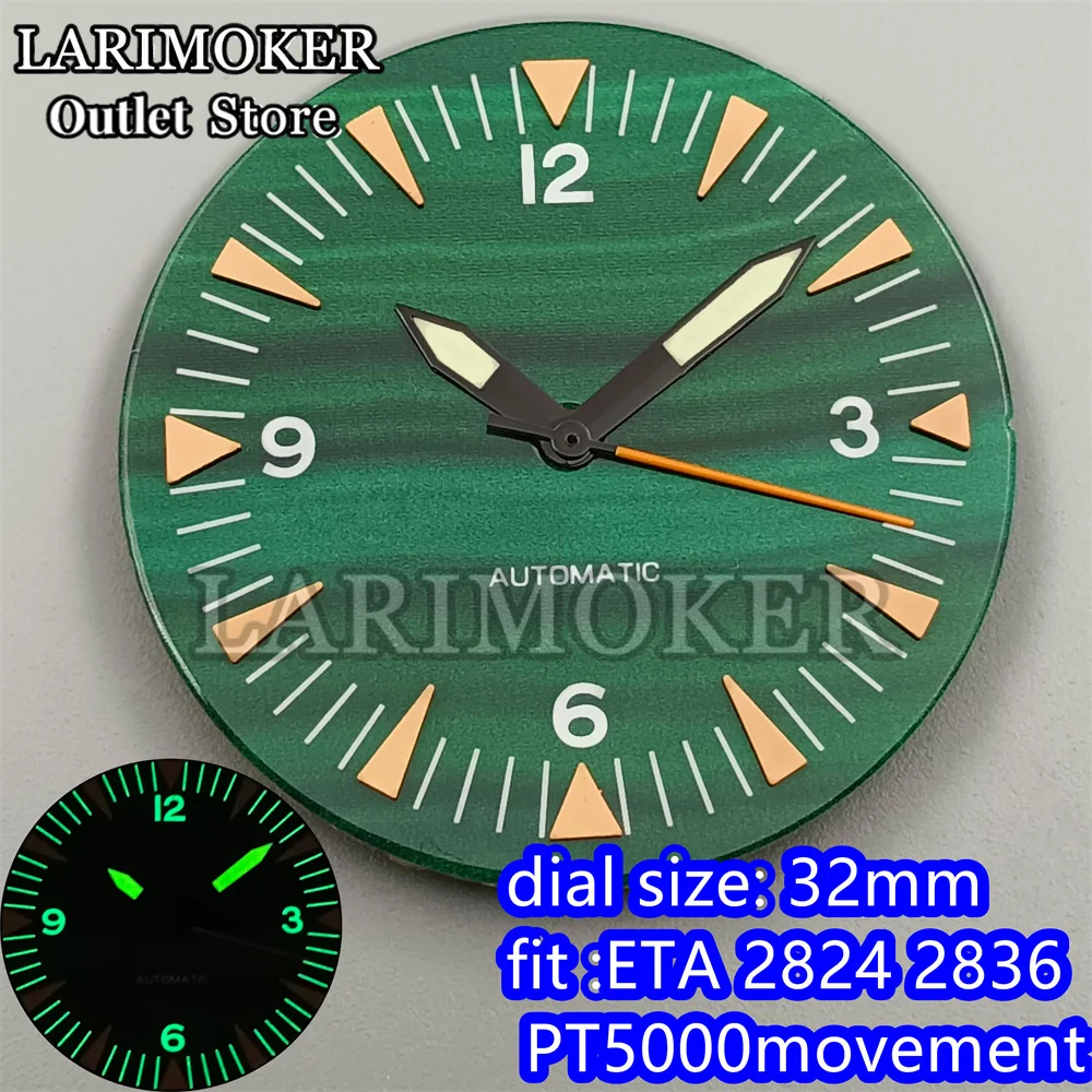 LARIMOKER 32mm watch dial/Hands fit NH35ETA2824 2836 PT5000 Miyota 8215 DG2813 movement