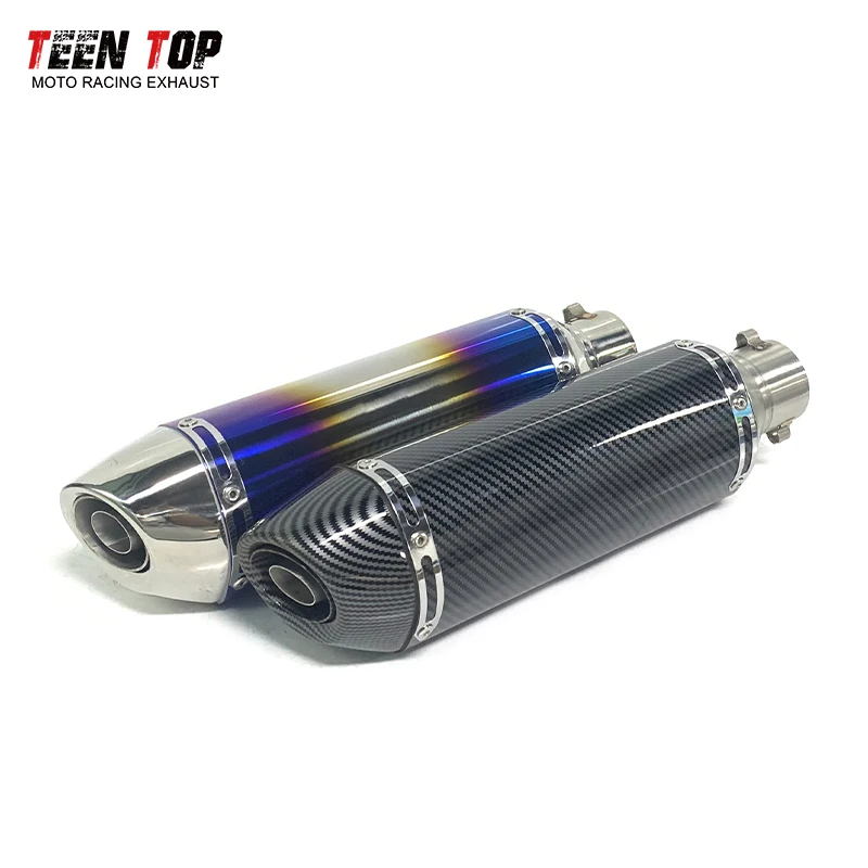 

400CC Universal Motorbike Exhaust Muffler 51mm Exhaust Elbow Pipe Ninja400 Z400 Ninja300 Z300 VERSY300 Ninja250 370mm Silencieux
