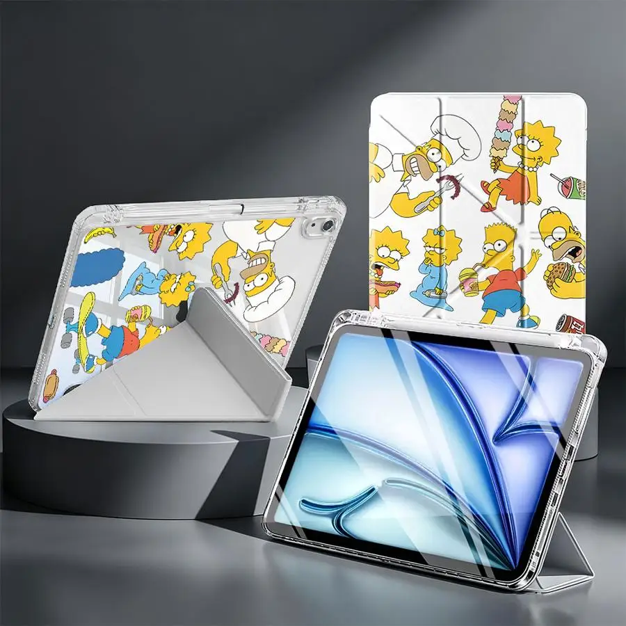 With Pen Slot Cover Tablet Case For Samsung Galaxy Tab S9 Plus A9 Plus A8 S10 Lite S7 FE A11 S8 The Simpsons Funny Bart