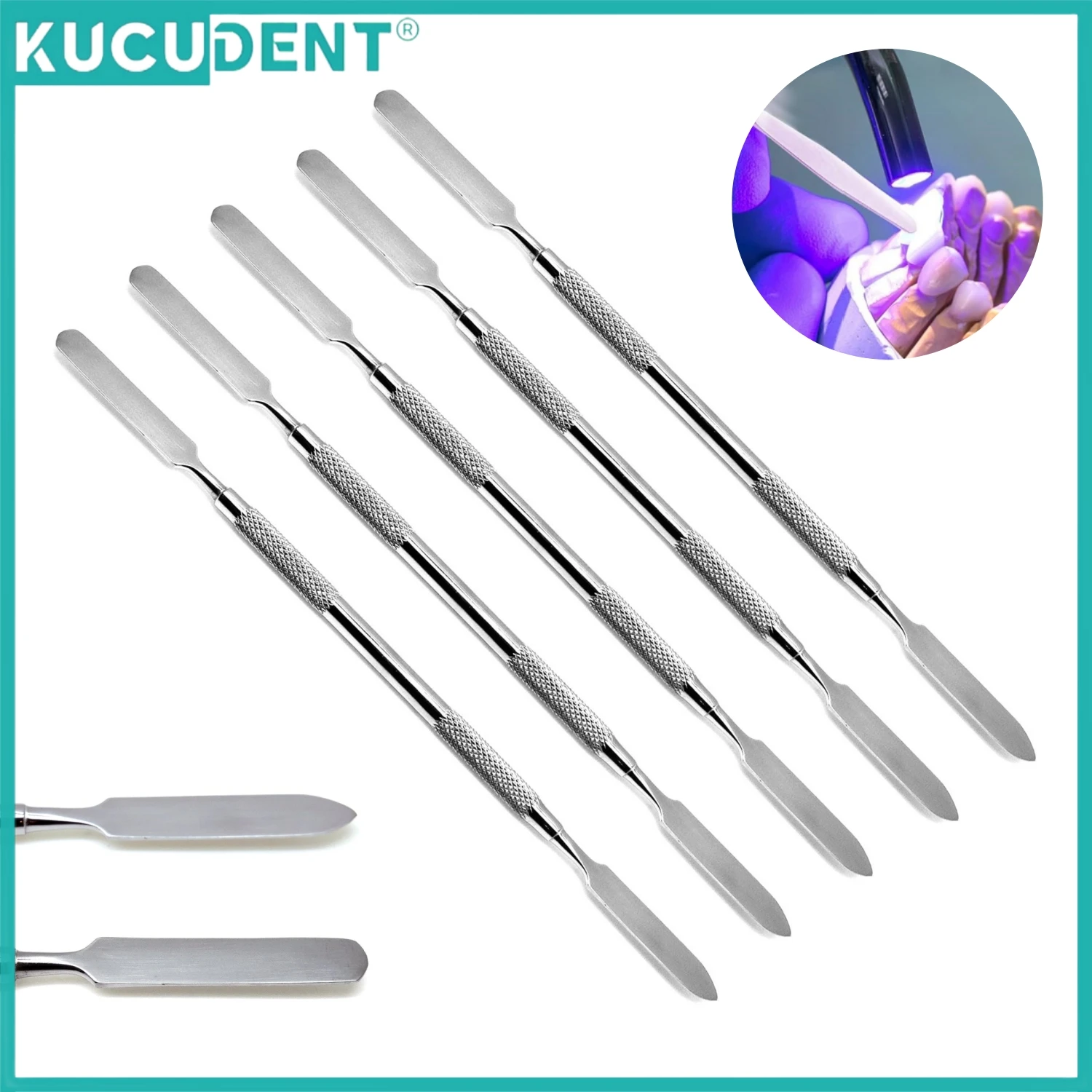 5Pcs Dental Mixing Spatula Cement Filling Restoration Spatula Double Ends Stainless Steel Composite Resin Filler Tools Nail Art